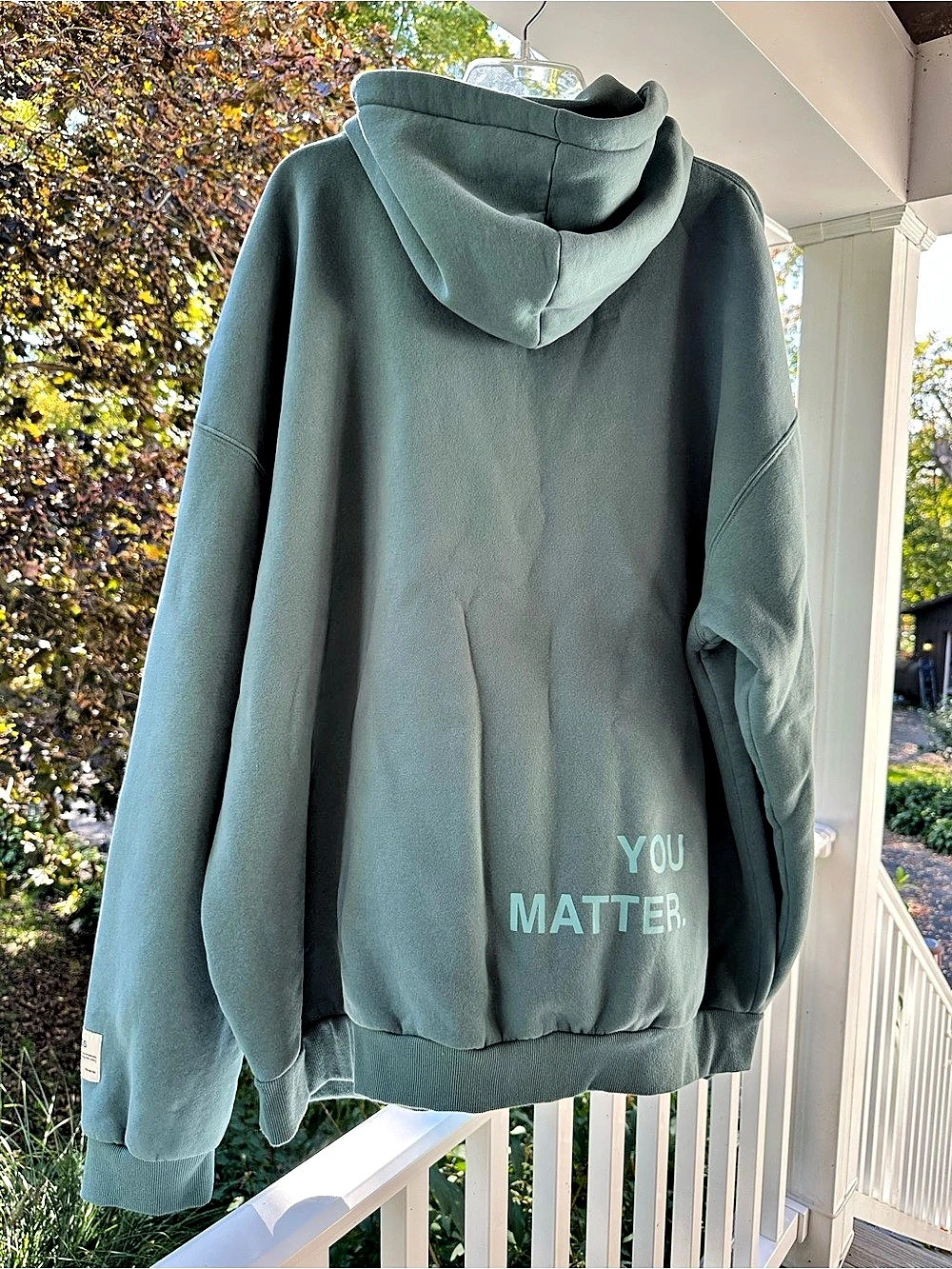 Comfrt You Matter Pullover Hoodie in Jade Like New - Picture 3 of 4